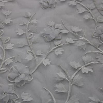 3D LACE Dress Fabrics White 3D Floral Bridal Lace (7780727881817)