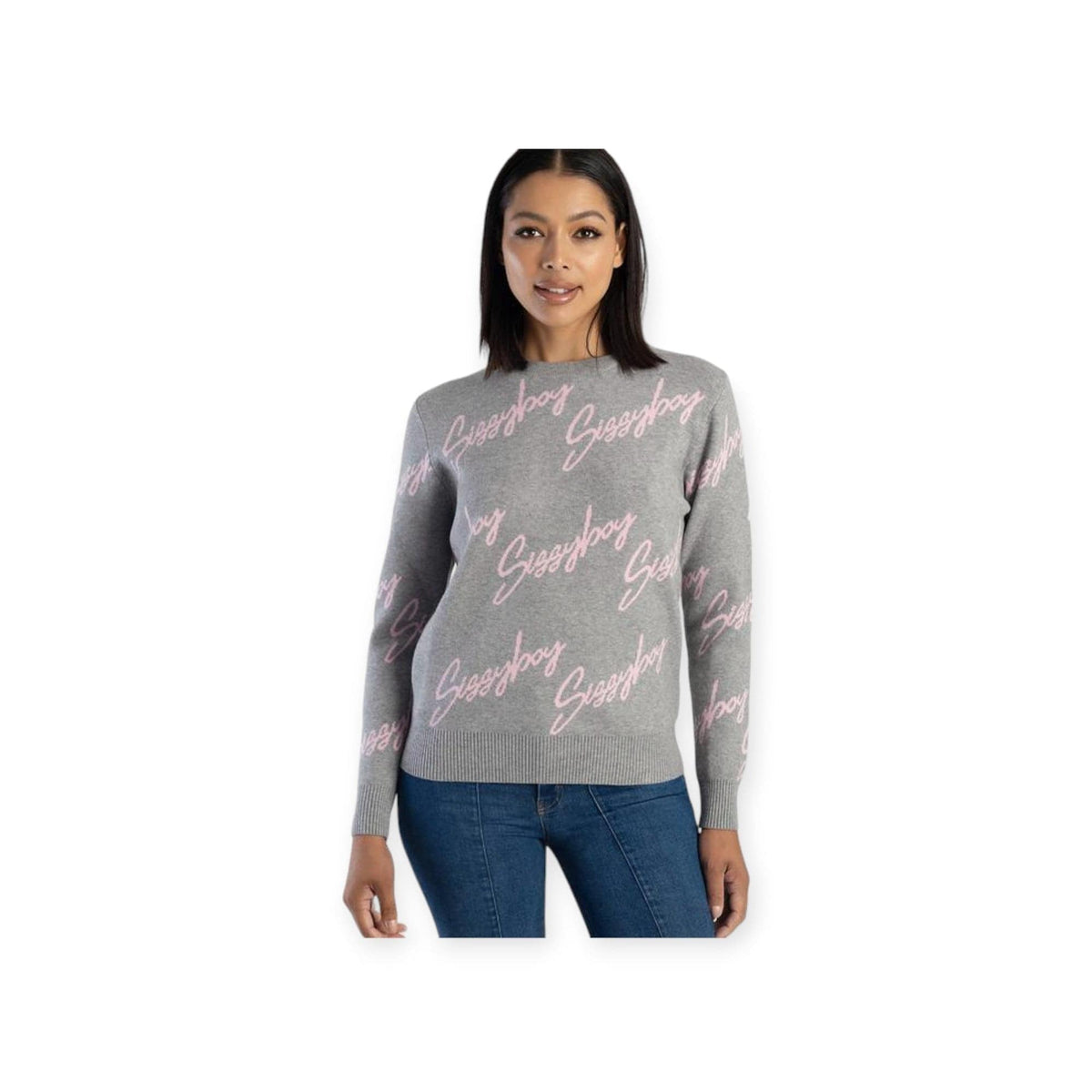 MHC World Sissyboy Ladies Crewneck Knitwear Grey Melange (7502011793497)