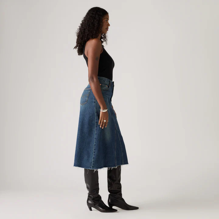 Levi's Women'S High-Rise A-Line Decon Skirt - Dark Indigo Worn In