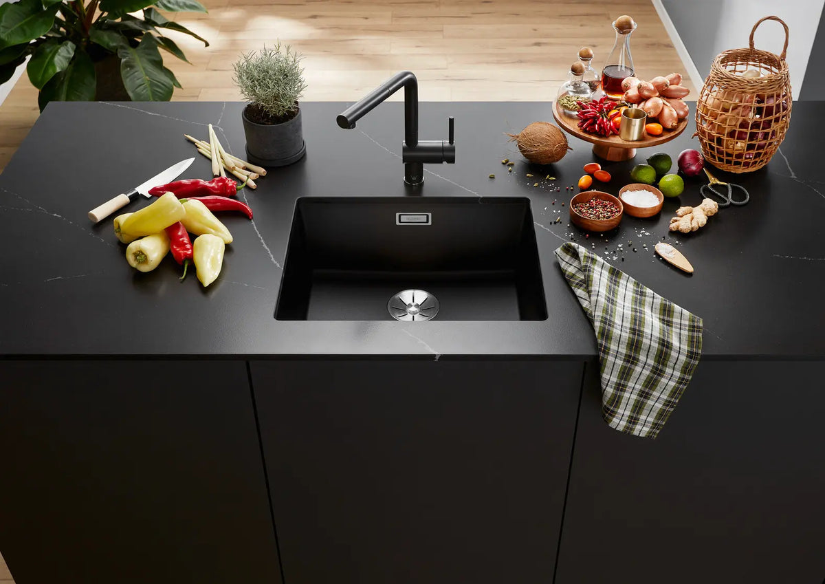 Blanco Subline 400 - Silgranite sink, 46x43 cm, black 527786.