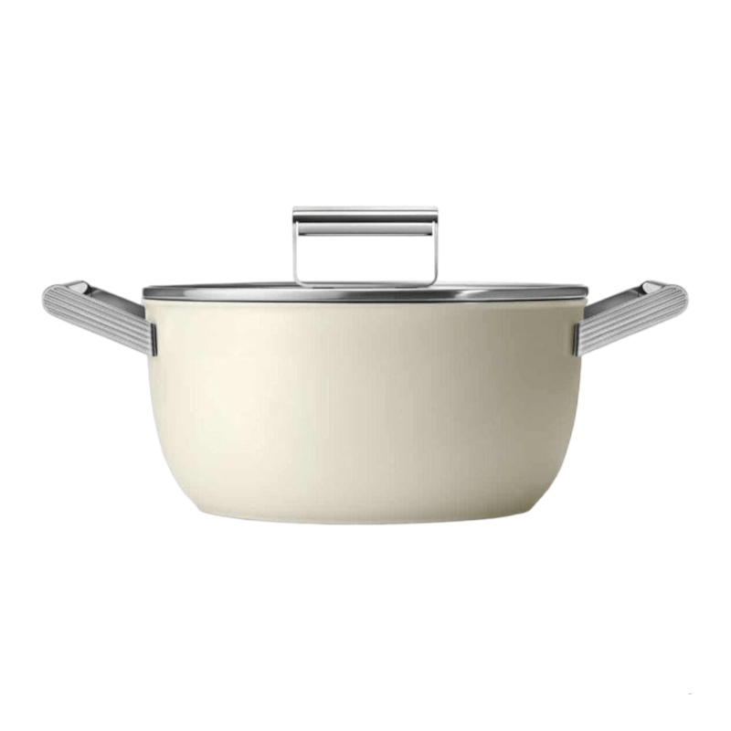 smeg POTS Smeg 26cm Casserole Pan With Lid CKFC2611CRM (2061733888089)
