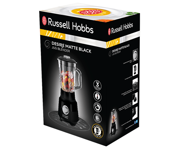 Russell Hobbs Food Mixer Russell Hobbs Desire Matte Black Jug Blender 24722SA (7419388657753)