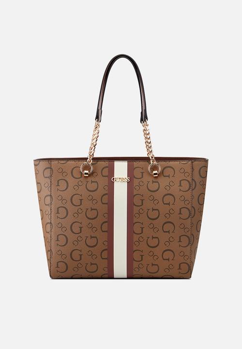 Guess Ladies Handbags Guess Women's Brecken Tote Cocoa (7795123945561)