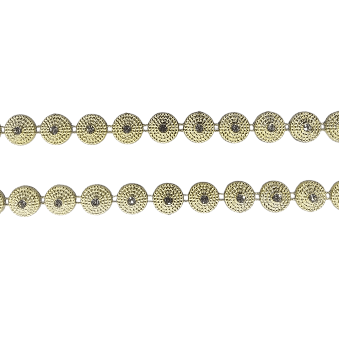 TRIMMINGS HABBY Plastic Diamante Trimming Vittorio Gold (7681933443161)