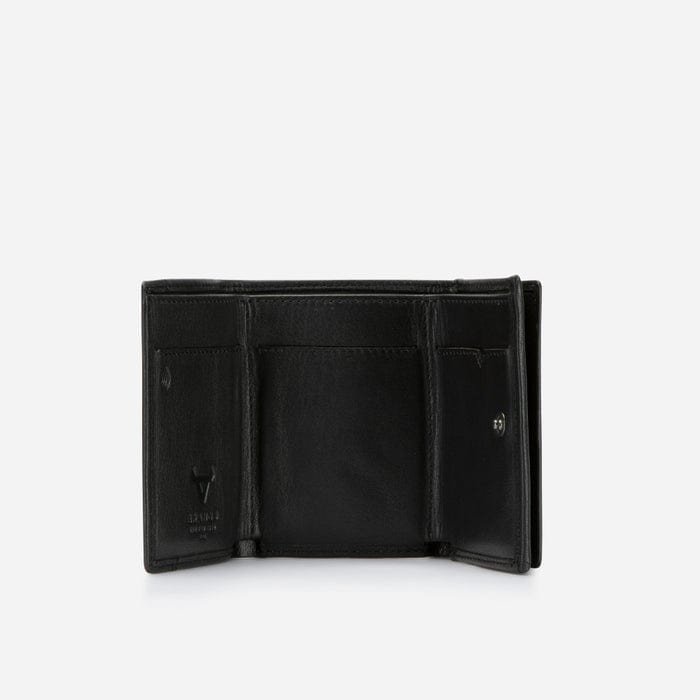 Brando Wallets Brando Compact Trifold Leather Wallet Black (7498591043673)
