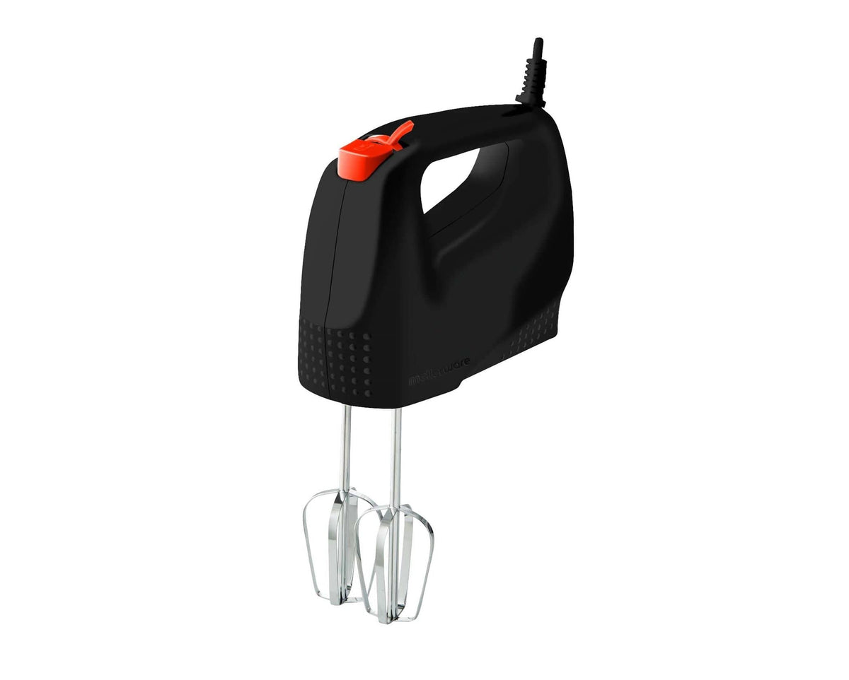 Mellerware HAND MIXER Mellerware Mixo 100w 5 Speed Hand Mixer With Dough Hooks & Beaters Chrome Black (7297991901273)