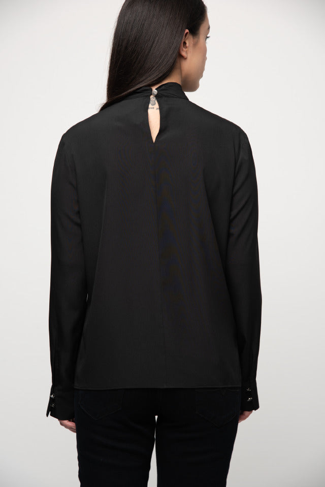 Polo Women Christina Long Sleeve Knot Neck Black