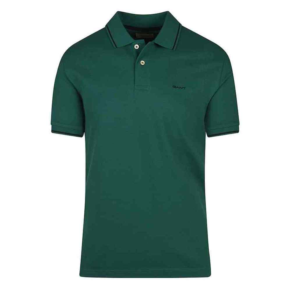 Gant Golf T Shirt Xs Gant Tipping Pique Rugger Deep Green