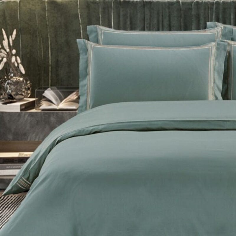 Egyptian Cotton Duvet Cover Egyptian Cotton 400 Thread Count Giorgio Duck egg & Cream Duvet Cover Set (6984218411097)