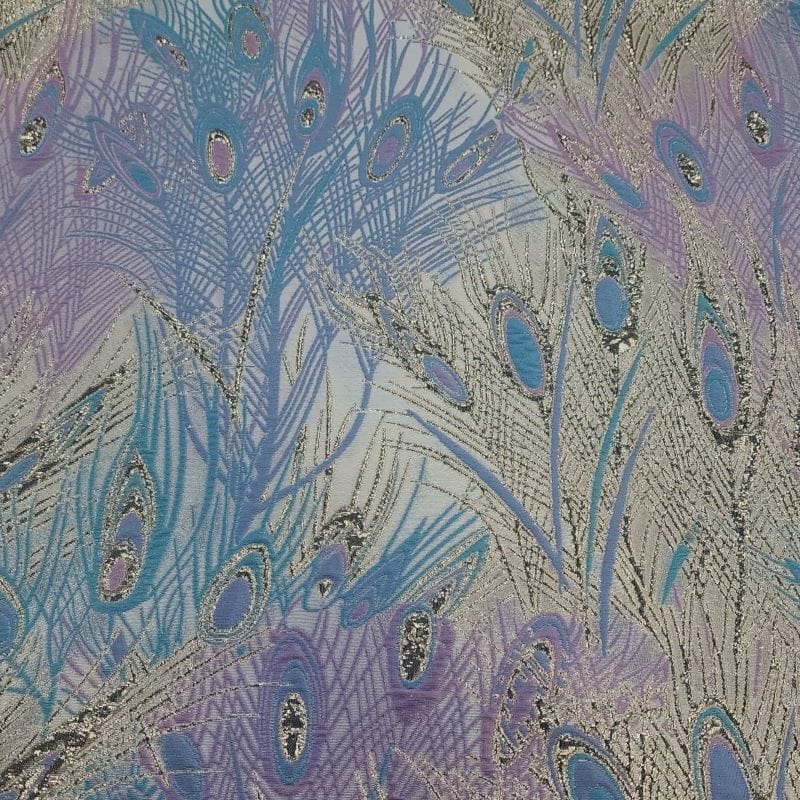 BROCADE Dress Fabrics Peacock Brocade Fabric Powder/Lilac 150cm (7471914385497)