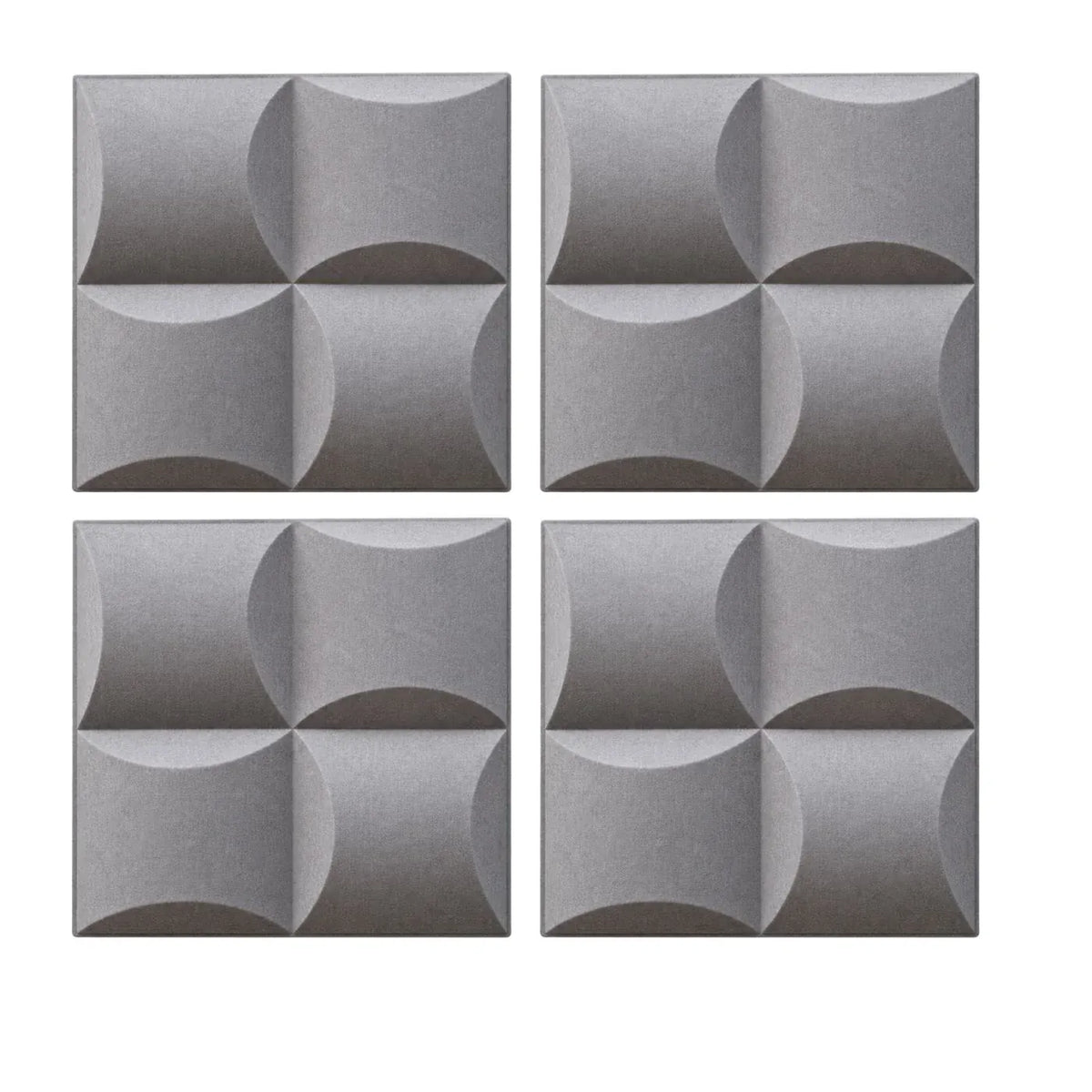 Echo-Less 3D Polyester Fibre Acoustic Panel Grey Echo-Less 3D Polyester Fibre Acoustic Panel 30x30x3 Pack Of 4