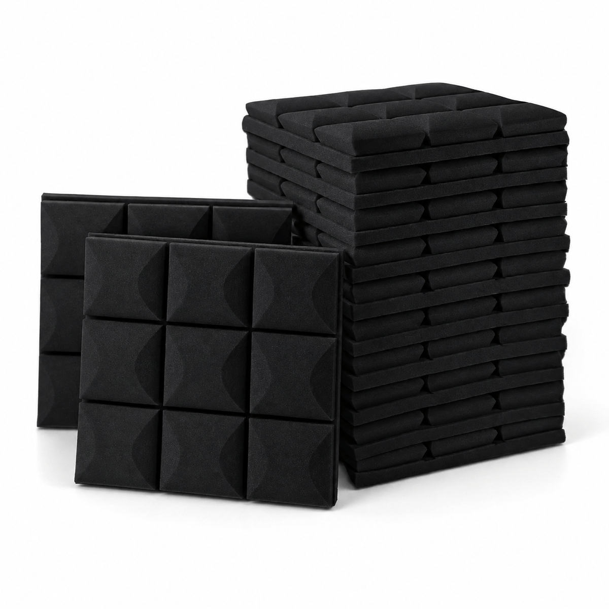 Echo-Less Echo-Less Acoustic Foam Panel Mushroom Profile Black Echo-Less Acoustic Foam Panel Mushroom Profile 30x30x5 cm