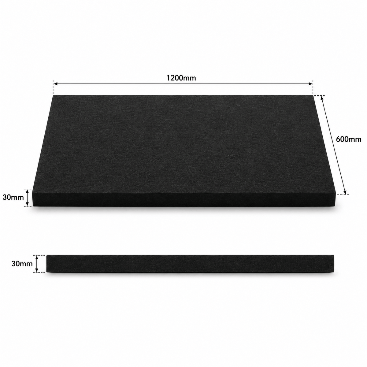 Echo-Less Echo-Less Polyester Fibre+Foam Acoustic 80kg/m3 Echo-Sorb Polyester Fibre Acoustic Panel 80kg/m³ 120x60x3cm Pack Of 2