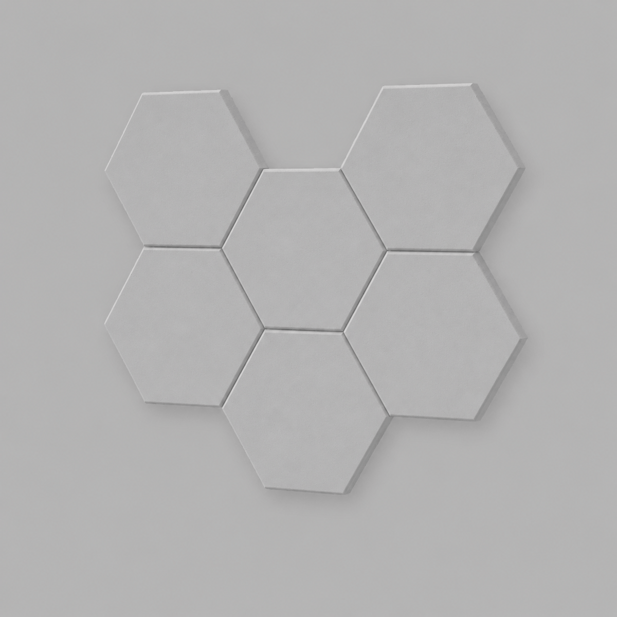 Echo-Less Hexagon Acoustic Panels Light Grey Echo-Less Self-Adhesive Hexagon Acoustic Panels 30x26 cm Pack Of 12