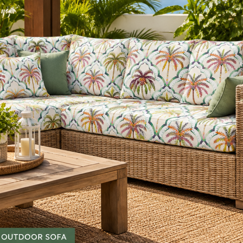 Fabric Bahamas Printed Waterproof Outdoor Canvas Palm Beach 150 cm