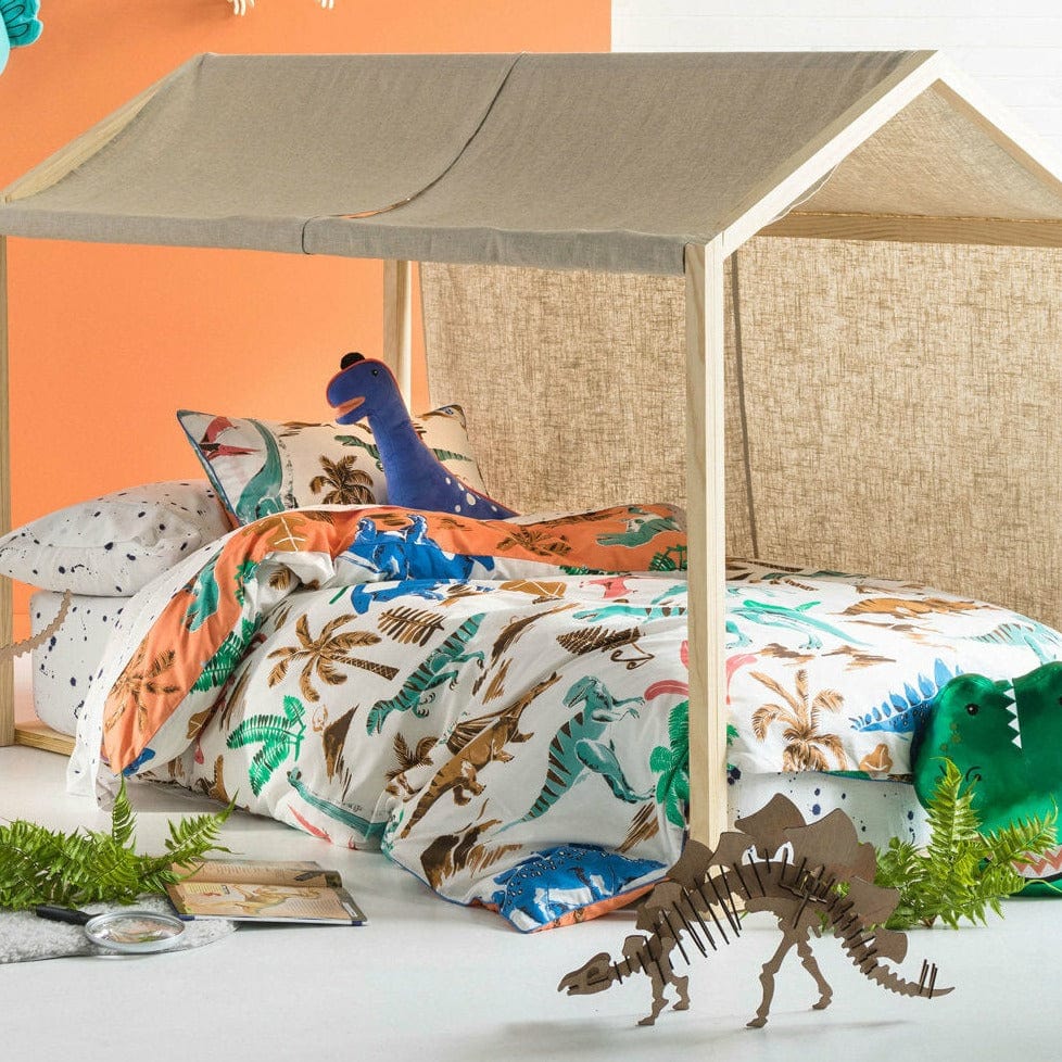 Linen House Duvet Cover Linen House Hiccups Terracotta Dinotopia Duvet Cover Set (4673177583705)