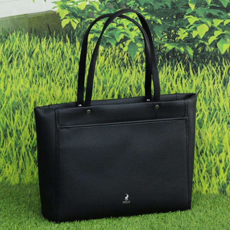 POLO BLACK Polo Lyon Large Market Tote Handbag Black (6852421353561)