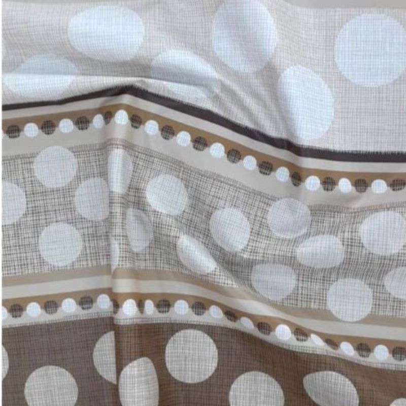 EDURA Plastic Tabling Brown Flannel Backed Circles Plastic Tabling Fabric 140 cm