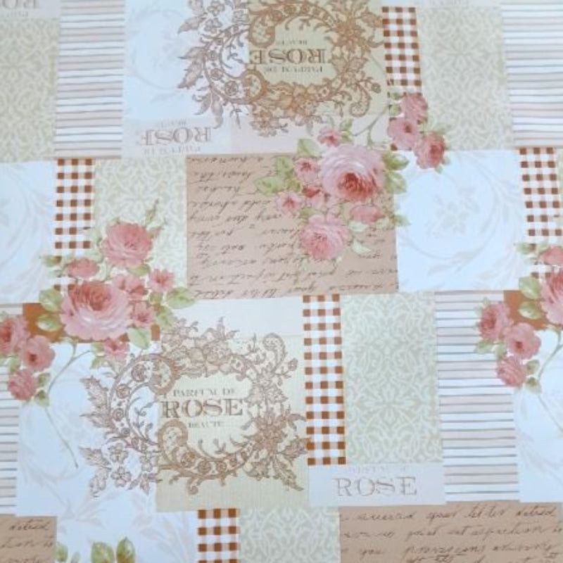 EDURA Plastic Tabling Flannel Backed Rose Plastic Tabling 140 cm