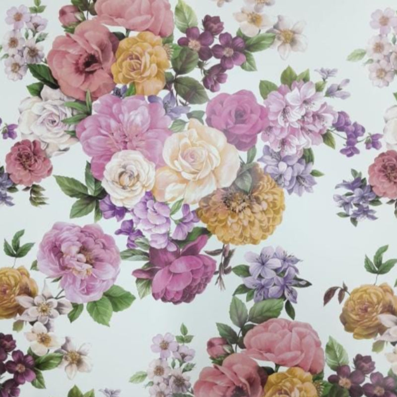 EDURA Plastic Tabling Flannel Backed Roses Plastic Tabling 246A 140 cm (7798247358553)