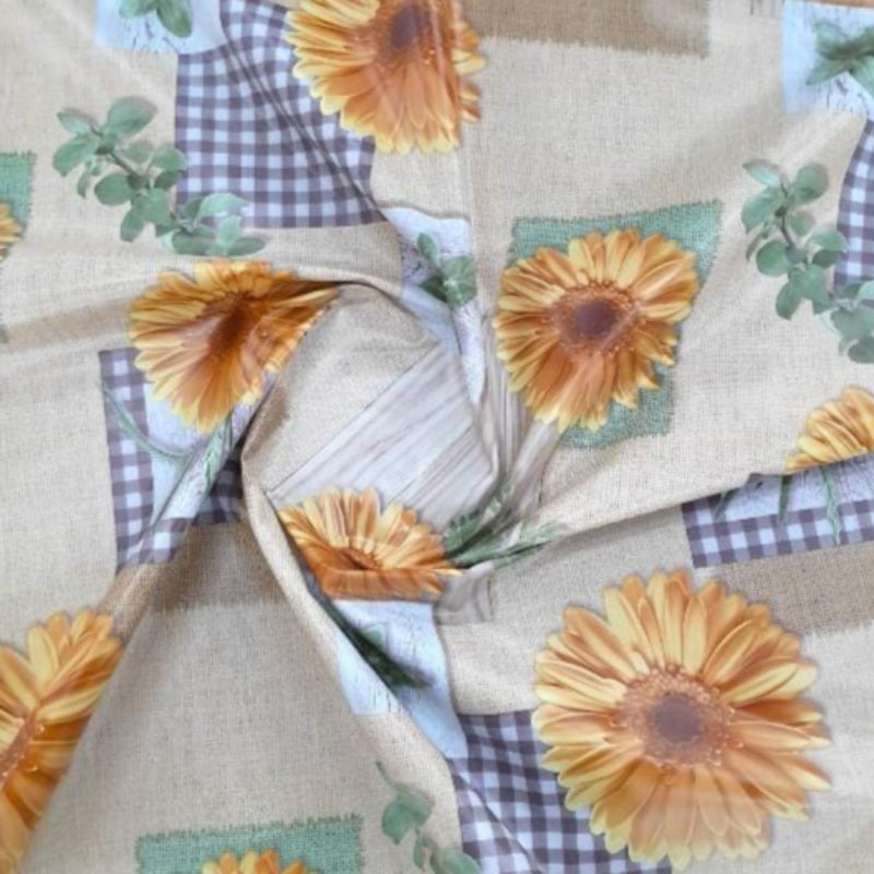 EDURA Plastic Tabling Flannel Backed Sunflower Plastic Tabling 87A 140 cm (7797734932569)