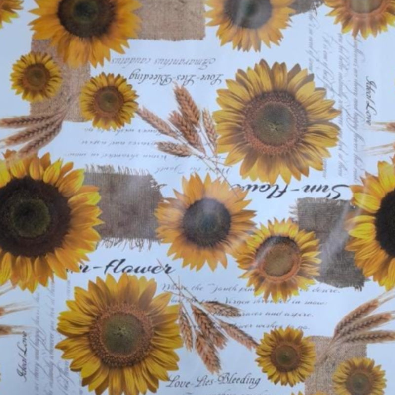 EDURA Plastic Tabling Flannel Backed Sunflower Plastic Tabling 88A 140 cm (7798250831961)