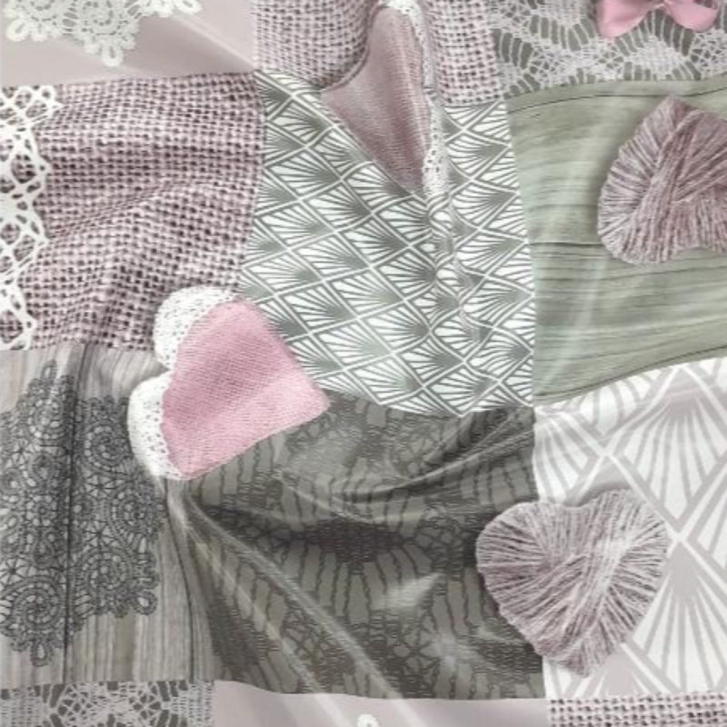 EDURA Plastic Tabling Flannel Backed Vintage Hearts Plastic Tabling 140 cm (7800919490649)
