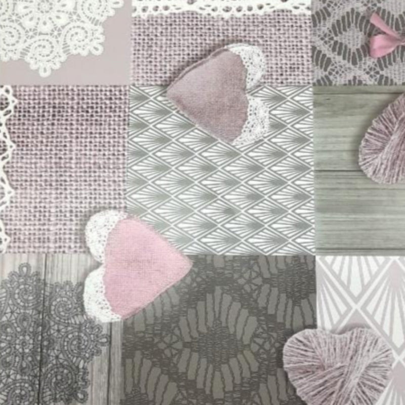 EDURA Plastic Tabling Flannel Backed Vintage Hearts Plastic Tabling 140 cm (7800919490649)