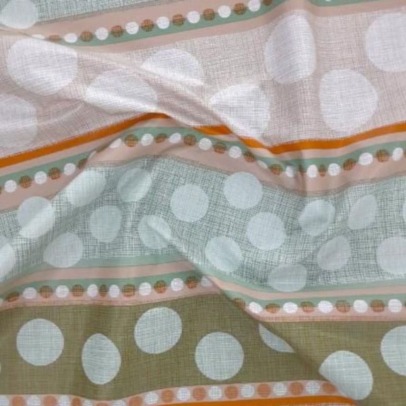 EDURA Plastic Tabling Green Flannel Backed Circles Plastic Tabling Fabric 140 cm