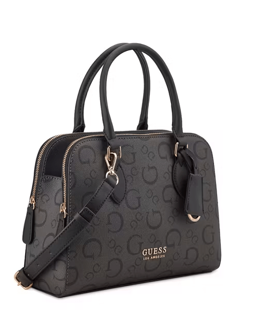 Guess Ladies Handbags Guess Women's Bag Delphina Satchel Black (7795100516441)