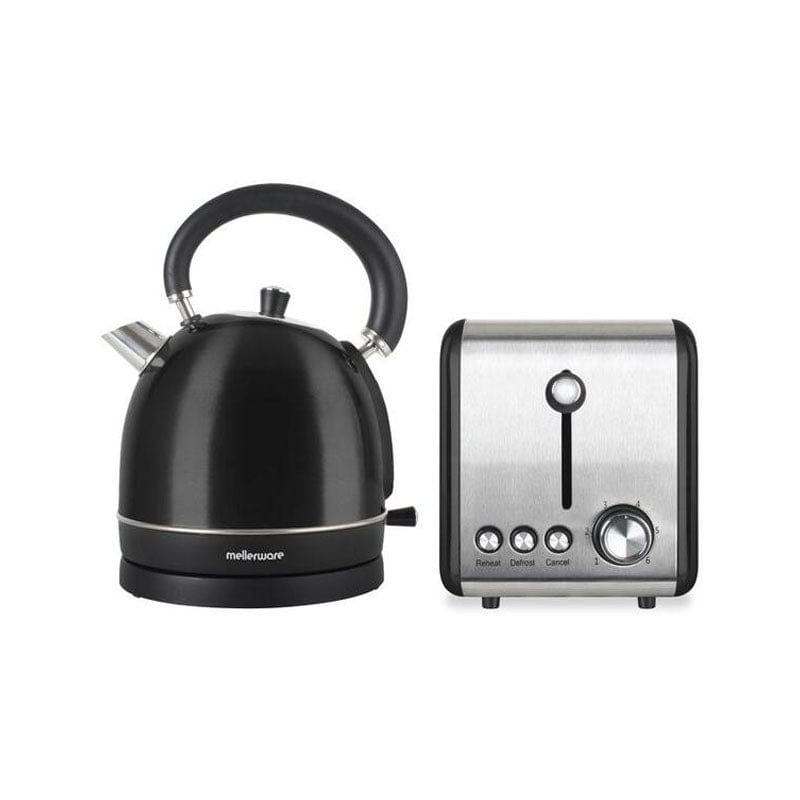 Mellerware TOASTER & KETTLE Mellerware Eclipse Stainless Steel Black Kettle And Toaster Set (7011088891993)