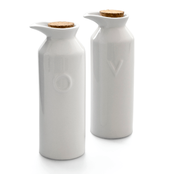 EETRITE CANISTER Eetrite Just White Oil & Vinegar Serving Set ER0260 (7468353978457)