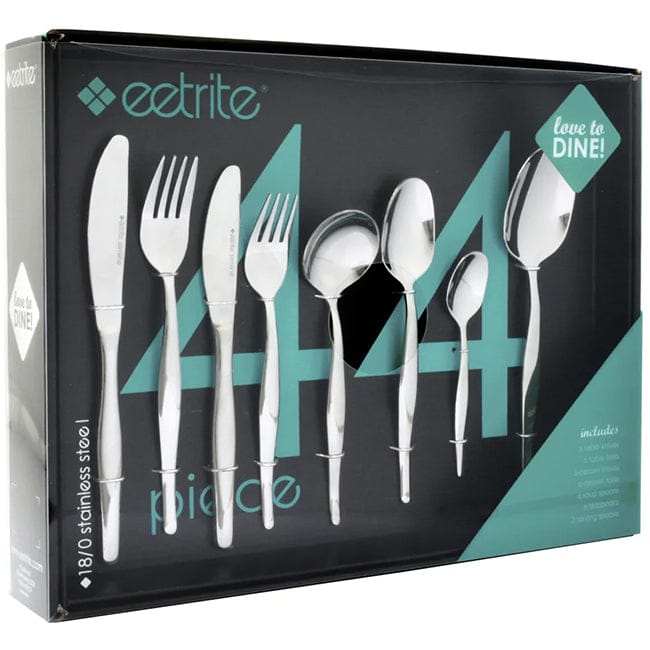 EETRITE CUTLERY Eetrite 18/0 Stainless Steel 44 Piece Slimline Cutlery Set SL/44BB(N)