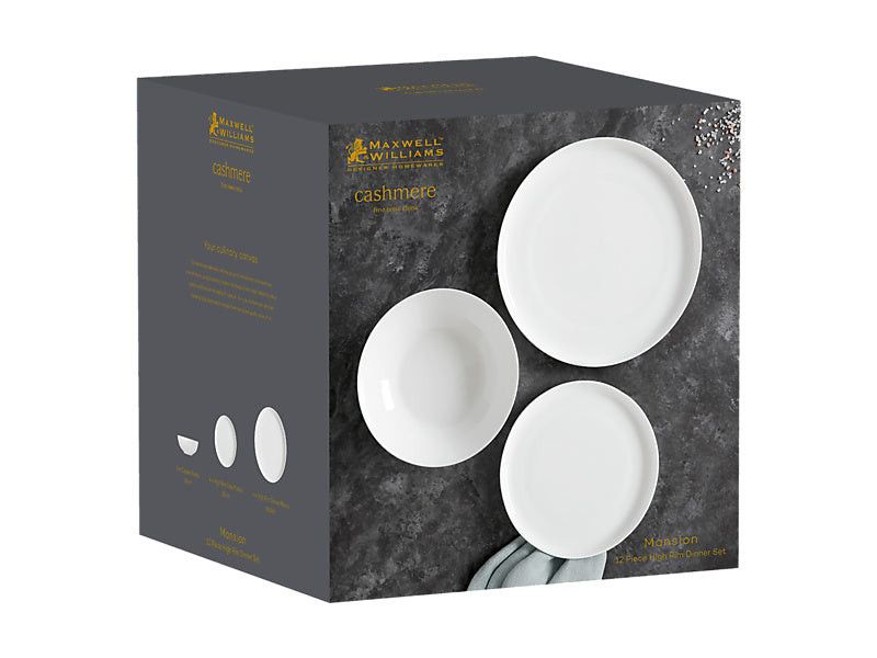 Maxwell & Williams Cashmere Mansion High Rim Dinner Set 12 Piece EF0070.