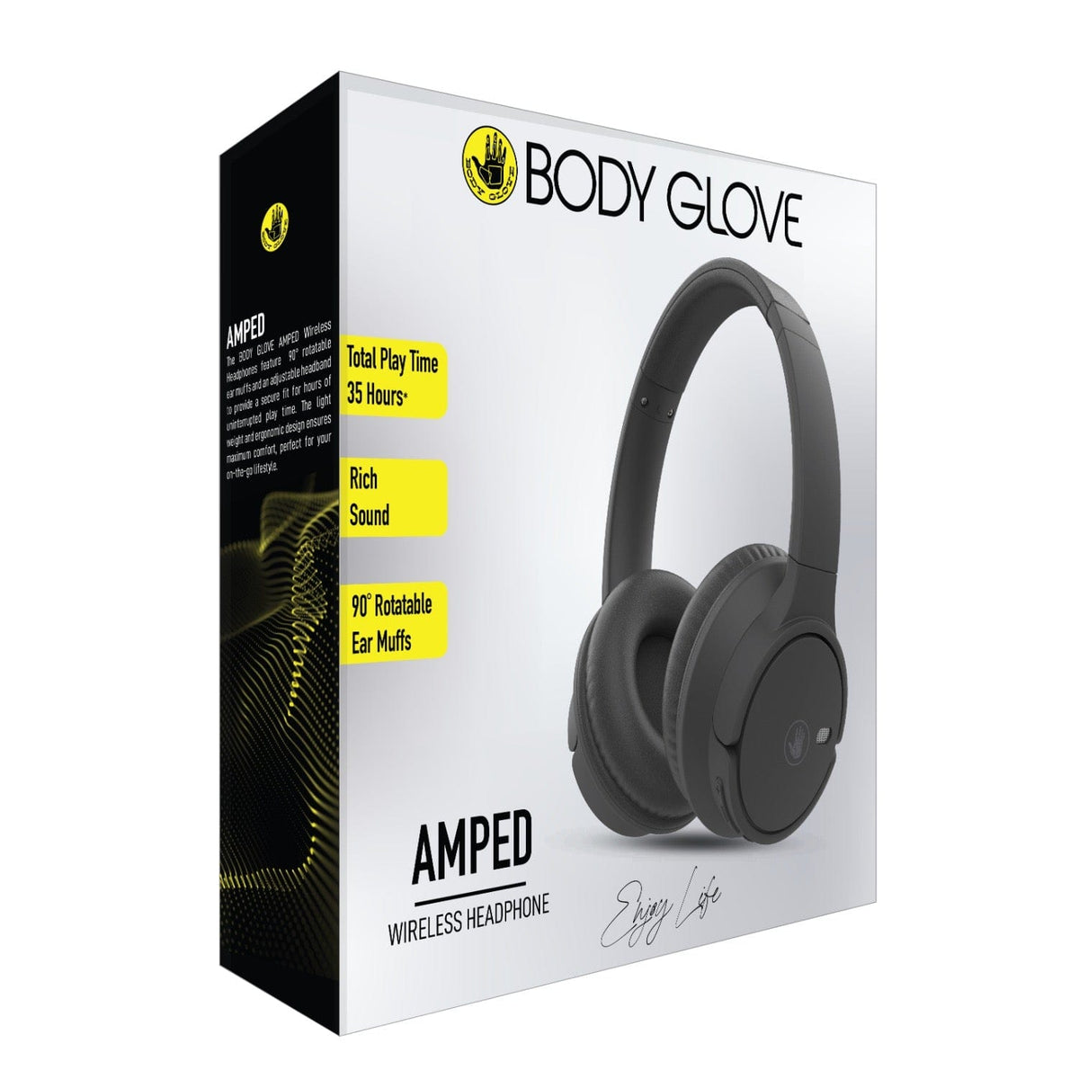 Body Glove Electronics Accessories Body Glove AMPED Wireless Over-Ear Headphone – Black (7805562716249)
