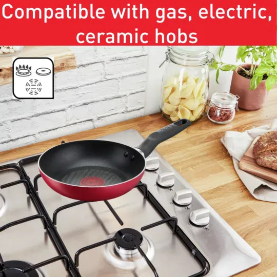 Tefal Super Cook Non-Stick 12 Piece Cookware Set Red B460SC84