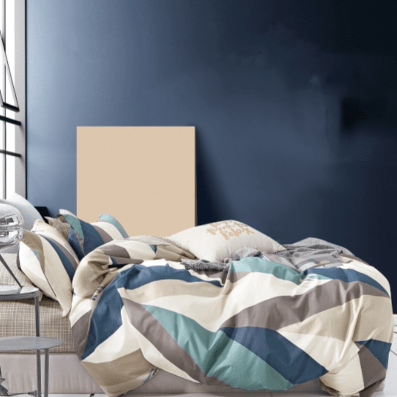 Egyptian Cotton Duvet Cover 3/4 Duvet Cover Set 200 Thread Count Cotton Printed Salerno Duvet Covers Set