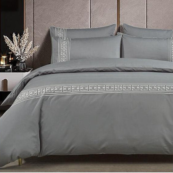Egyptian Cotton Duvet Cover 3/4 Egyptian Cotton Givenchy 400 Thread Count Grey Duvet Cover Set