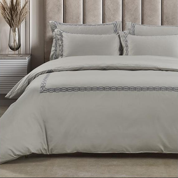 Egyptian Cotton Duvet Cover 3/4 Egyptian Cotton Kathy 400 Thread Count Silver Duvet Cover Set