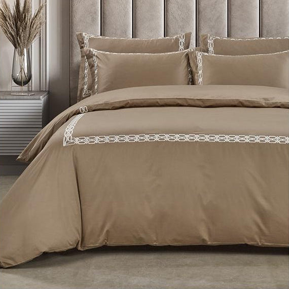 Egyptian Cotton Duvet Cover 3/4 Egyptian Cotton Kathy 400 Thread Count Stone Duvet Cover Set