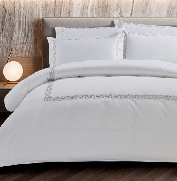 Egyptian Cotton Duvet Cover Egyptian Cotton 400 Thread Count Corda White Duvet Cover Set (7497956261977)