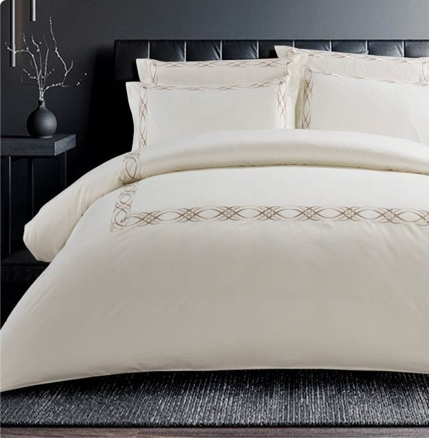 Egyptian Cotton Duvet Cover Egyptian Cotton 400 Thread Count Donato Cream Duvet Cover Set (7497962553433)
