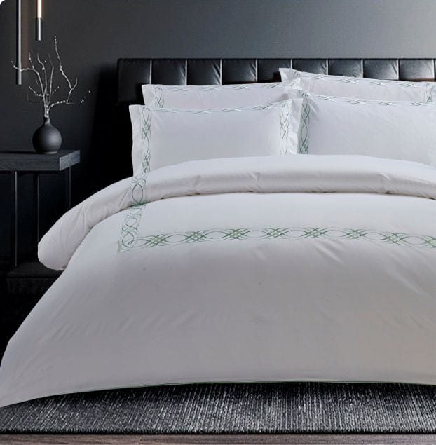 Egyptian Cotton Duvet Cover Egyptian Cotton 400 Thread Count Donato White & Duck Egg Duvet Cover Set (7497964322905)