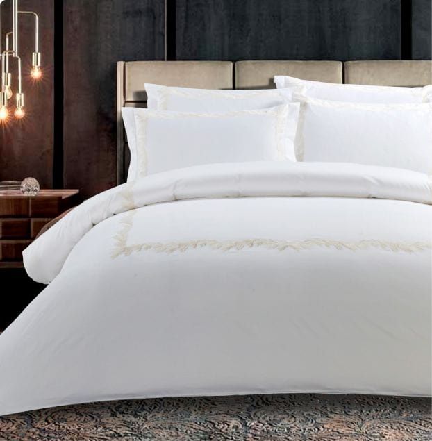 Egyptian Cotton Duvet Cover Egyptian Cotton 400 Thread Count Liana White Duvet Cover Set (7497971892313)