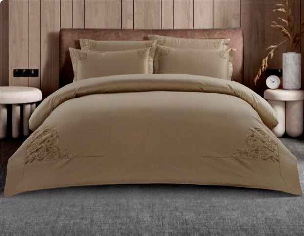 Egyptian Cotton Duvet Cover Egyptian Cotton 400 Thread Count Lorena Stone Duvet Cover Set (7497977692249)