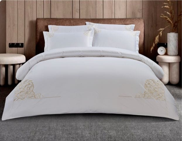 Egyptian Cotton Duvet Cover Egyptian Cotton 400 Thread Count Lorena White Duvet Cover Set (7497974808665)