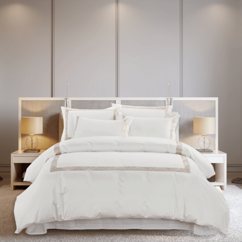 Egyptian Cotton Duvet Cover Egyptian Cotton 600 Thread Count Merci Cream Duvet Cover Set (6941333782617)