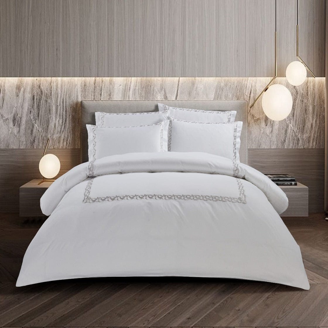 Egyptian Cotton Duvet Cover Queen Egyptian Cotton 400 Thread Count Corda White Duvet Cover Set (7497956261977)