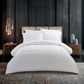 Egyptian Cotton Duvet Cover Queen Egyptian Cotton 400 Thread Count Liana White Duvet Cover Set (7497971892313)