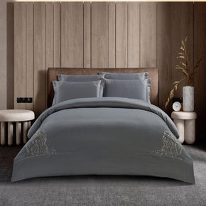 Egyptian Cotton Duvet Cover Queen Egyptian Cotton 400 Thread Count Lorena Grey Duvet Cover Set (7497977331801)